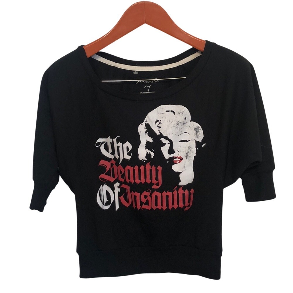 Miami Style Marilyn Monroe The Beauty of‎ Insanity cotton crop top size S